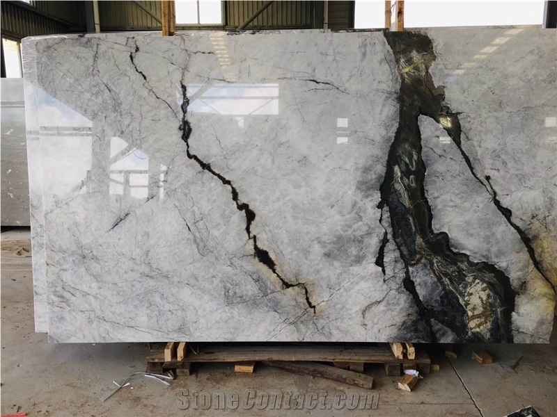 Smoky Ash White Grey Marble Slabs & Tiles