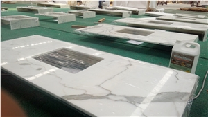 Vietnam Caracatta White Quartz Hotel Vanity Top