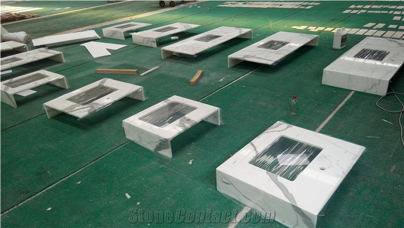 Vietnam Caracatta White Quartz Hotel Vanity Top