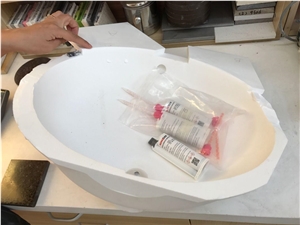 Glacier White Adhesive Solid Surface Material