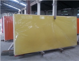 Engineered Stone Pure Lemon Yellow Quartz Big Slab