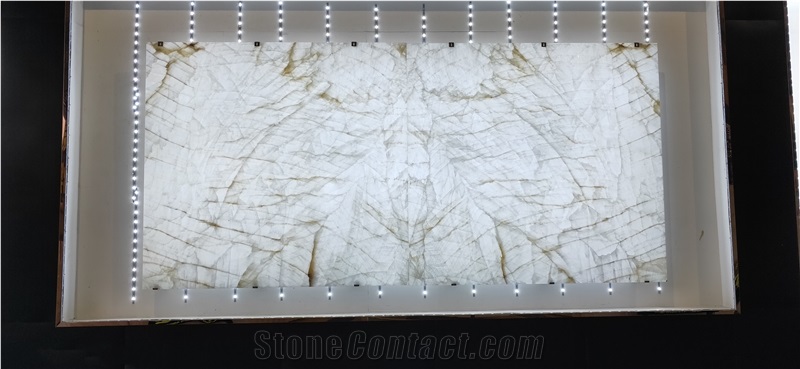 Luxury Crystal White Jade Onyx Polished Big Slab
