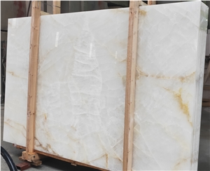 Luxury Crystal White Jade Onyx Polished Big Slab