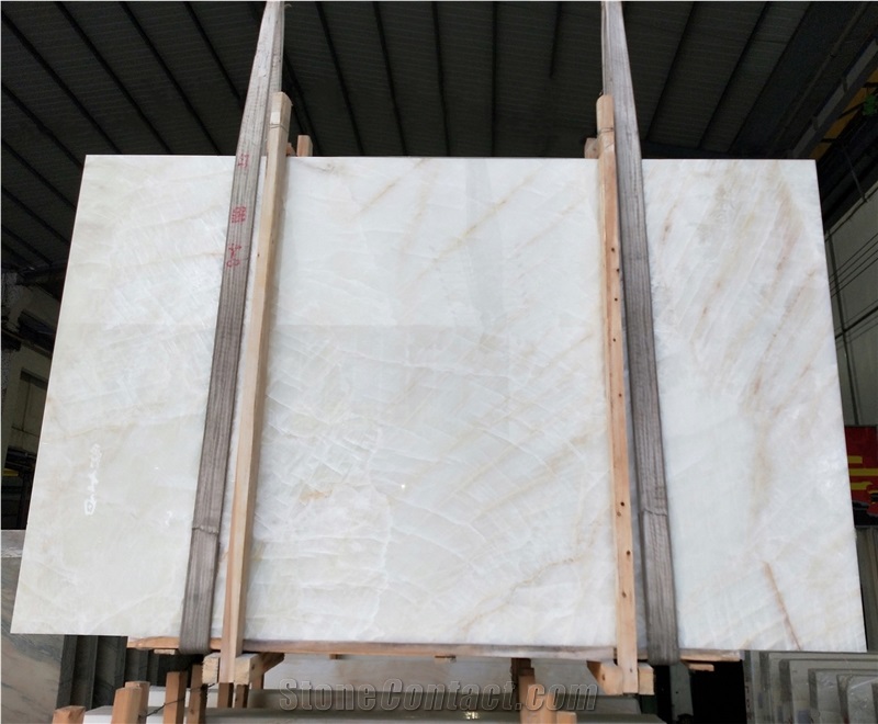 Luxury Crystal White Jade Onyx Polished Big Slab