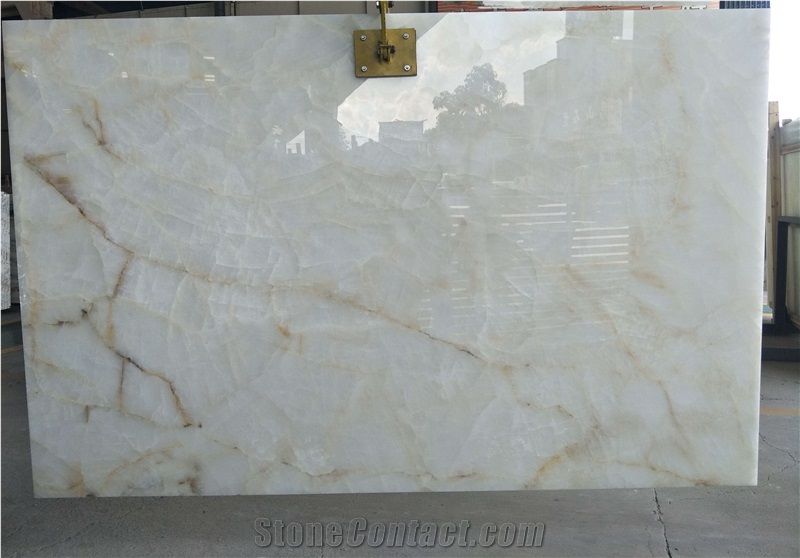 Luxury Crystal White Jade Onyx Polished Big Slab