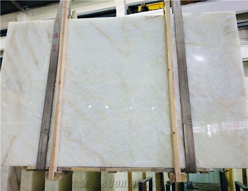 Luxury Crystal White Jade Onyx Polished Big Slab
