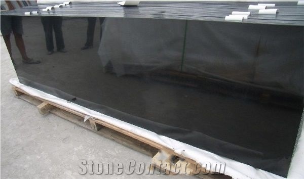 Polished China Mongolia Black Granite Slabs Tiles