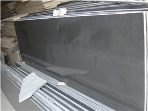Polished China Mongolia Black Granite Slabs Tiles