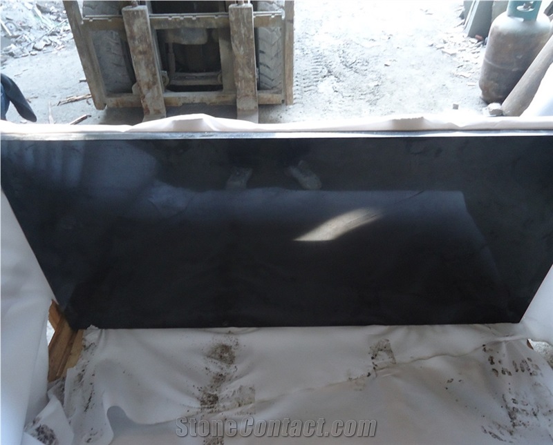 Polished China Mongolia Black Granite Slabs Tiles