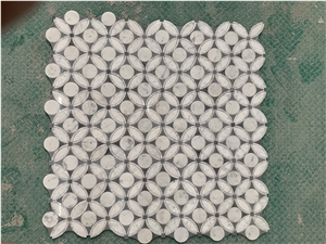 Italy Carrara White Marble Waterjet Mosaics