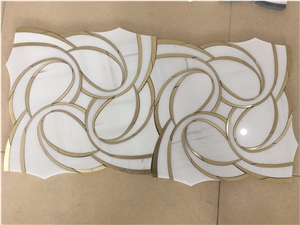 Spain Crema Marfil Waterjet Marble Mosaics