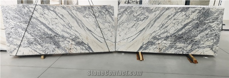 Stormy White Marble Slabs