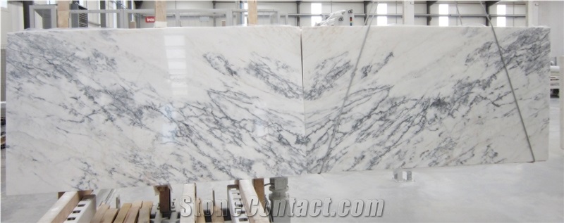 Stormy White Marble Slabs