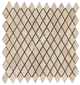 1" Diamond Classic Travertine Tumbled Mosaic 1" Diamond Classic Travertine Tumbled Mosaic