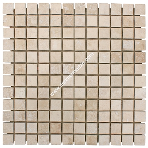 1"X1" Light Travertine Filled & Honed Mosaic