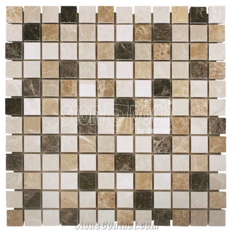 1"X1" Spanish Mix Marble Polished Mosaic