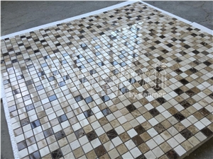1"X1" Spanish Mix Marble Polished Mosaic
