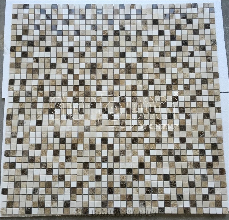 1"X1" Spanish Mix Marble Polished Mosaic