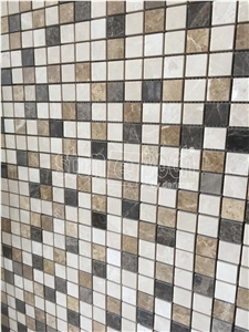 1"X1" Spanish Mix Marble Polished Mosaic