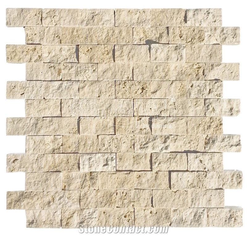 1"X2" Classic Travertine Split Face Mosaic