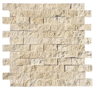1"X2" Classic Travertine Split Face Mosaic