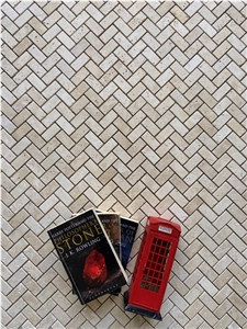 1"X2"Herringbone Classic Trv Tumbled Mosaic
