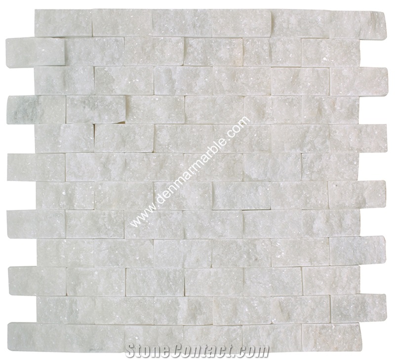 1"X2" White Marble Split Face Mosaic