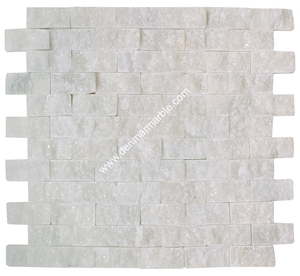 1"X2" White Marble Split Face Mosaic