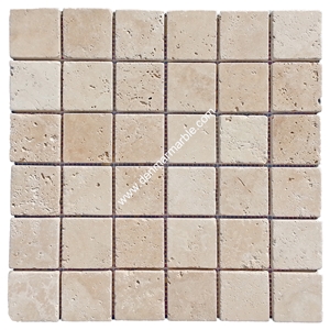 2"X2" Classic Travertine Tumbled Mosaic