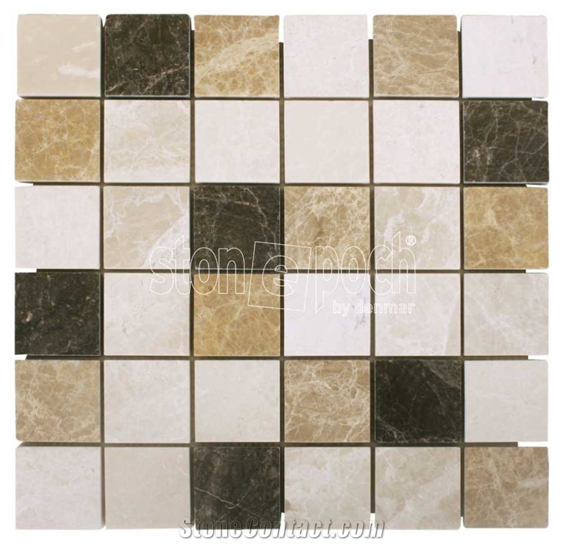 2"X2" Spanish Mix Marble Polished Mosaic