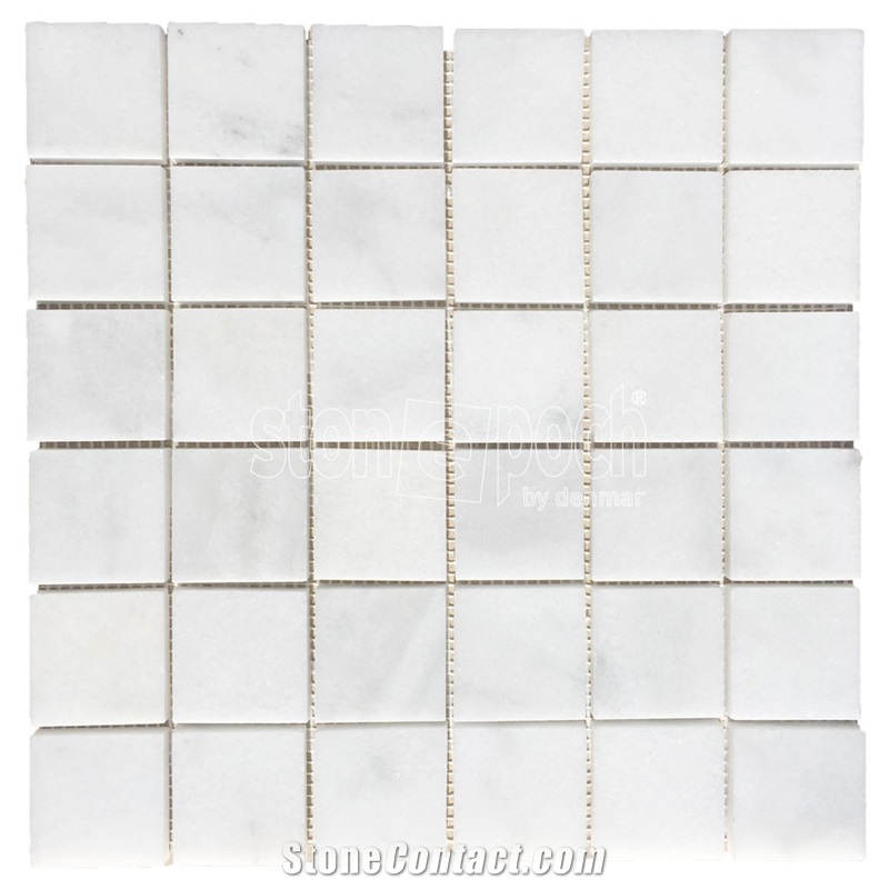 2"X2" White Marble Polished Mosaic