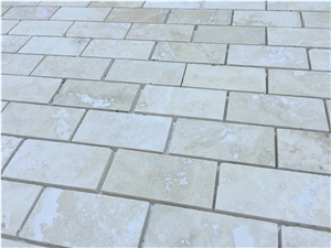 2"X4"Brick Light Travertine Filled&Honed Mosaic
