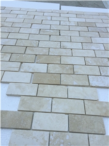 2"X4"Brick Light Travertine Filled&Honed Mosaic