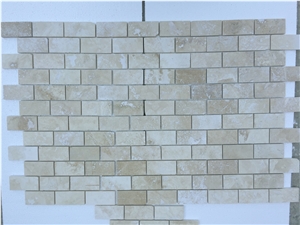 2"X4"Brick Light Travertine Filled&Honed Mosaic