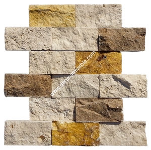 2"X4" Brick Mix Travertine Split Face Mosaic 2"X4" Brick Mix Travertine Split Face Mosaic