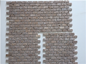 2"X4"Brick Noche Travertine Tumbled Mosaic 2"X4"Brick Noche Travertine Tumbled Mosaic