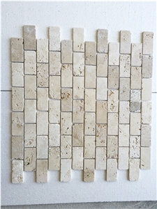 2"X4" Classic Light Travertine Tumbled Mosaic