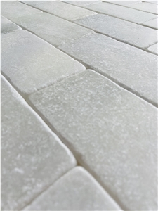 3"X6" White Marble Tumbled Tile