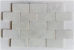 3"X6" White Marble Tumbled Tile