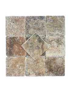 4"X4" Scabostravertine Tumbled Tile