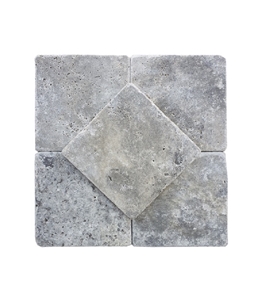 6"X6" Silver Travertine Tumbled Tile