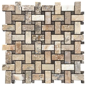 Basketweave Philadelphia Travertine F/H Mosaic
