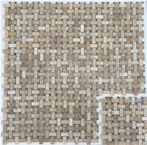 Basketweave Philadelphia Travertine F/H Mosaic
