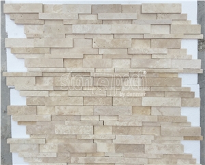 Ledger Light Travertine Unfilled&Honed Mosaic