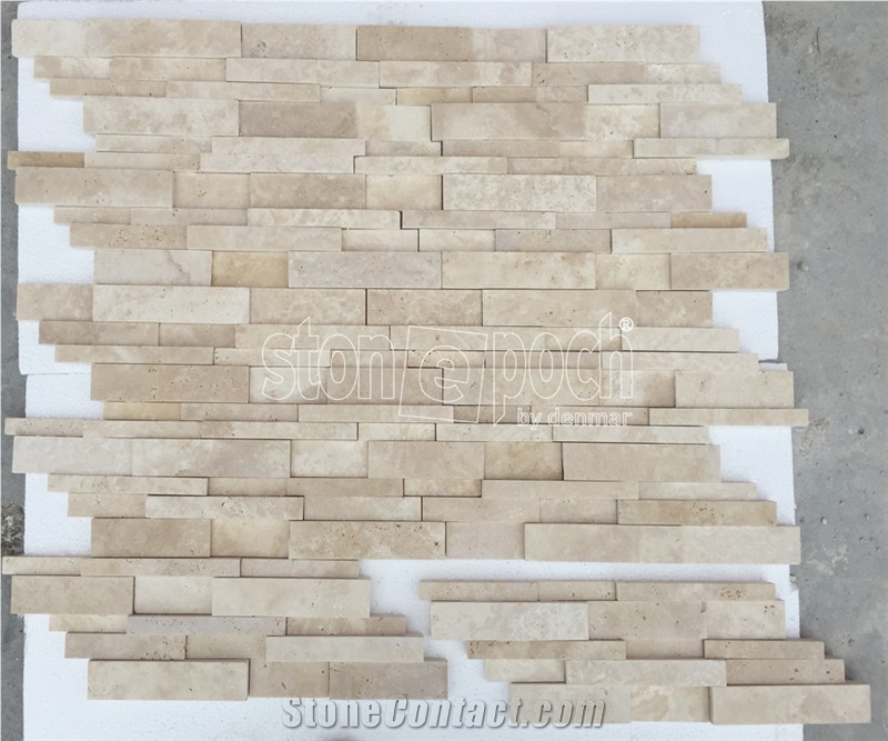Ledger Light Travertine Unfilled&Honed Mosaic