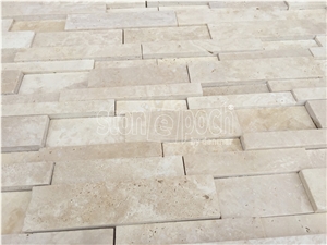 Ledger Light Travertine Unfilled&Honed Mosaic