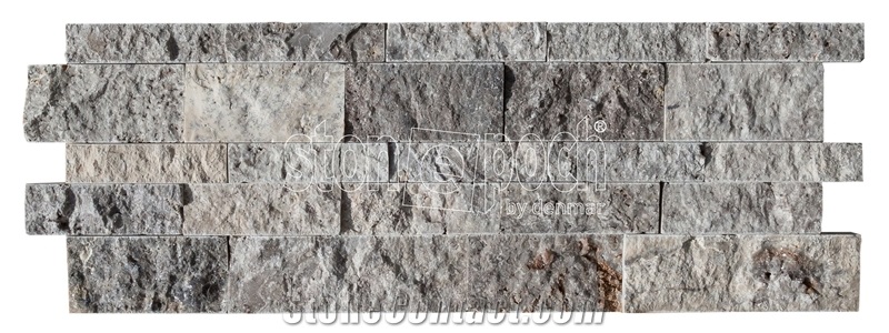 Ledger Silver Travertine Wall Cladding