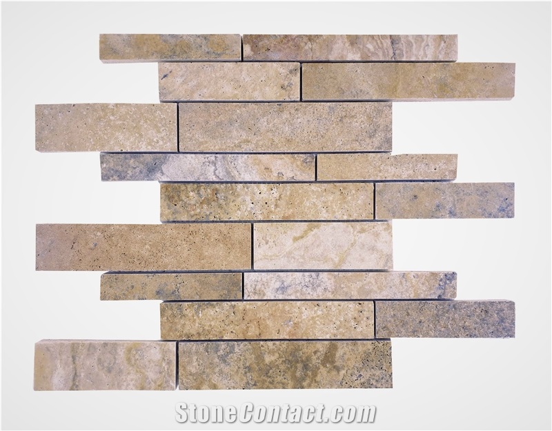 Random Scabos Travertine F/H Mosaic