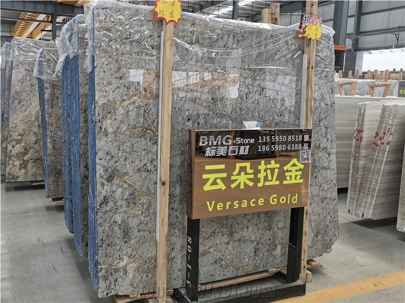 Versace Golden Spider Grey Marble Slabs