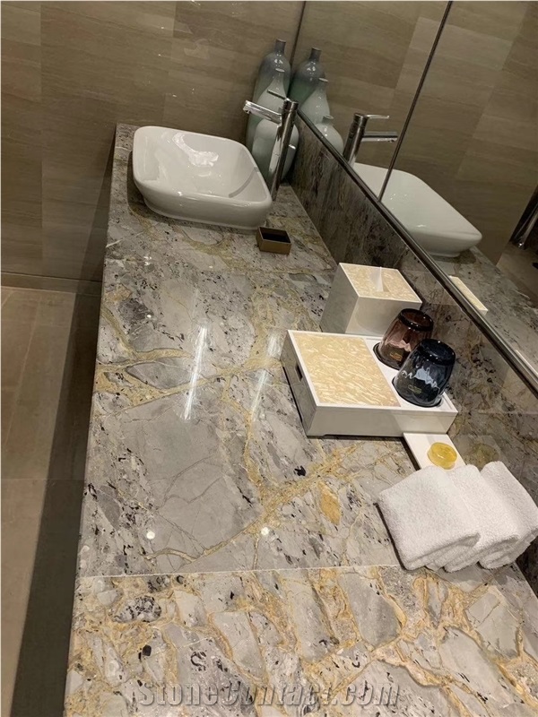 Versace Golden Spider Grey Marble Slabs